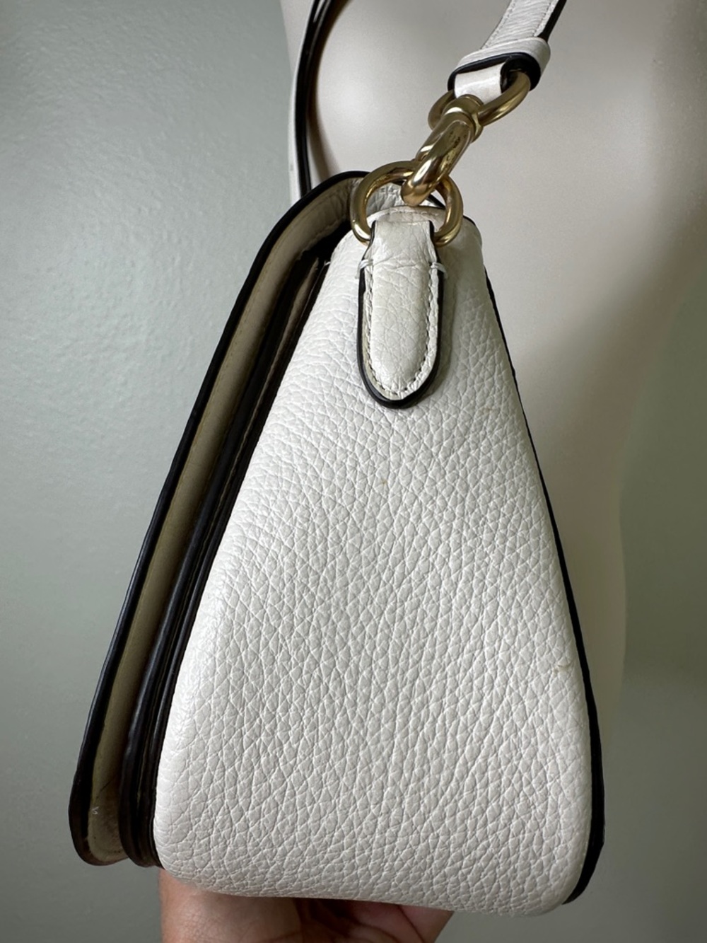 Coach White authentic Pebbled Leather Logo Saddle Crossbody - Picture 6 of 15